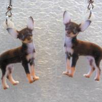 Chihuahua  Hund Ohrhänger 925, Acryl beidseitig, Bild 1