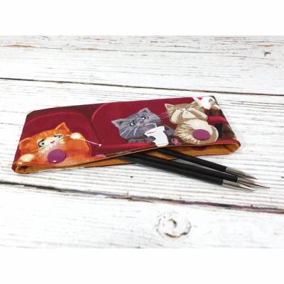 Nadelgarage "Katzen im Kino" für das Strickzeug, Nadelmäppchen