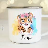 Personalisierte Tasse mit Namen Mädchen Tiger Bild 5