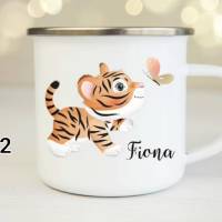 Personalisierte Tasse mit Namen Mädchen Tiger Bild 6
