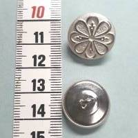 Besonders schöner Stil-Knopf aus silberfarbenem Metall, mit Blumenmuster Bild 1