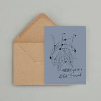 Liebeskarte mit Zitat "All I need" & Umschlag | Jahrestagskarte | Für Verliebte | Grußkarte Hochzeitstag Valenti Bild 1