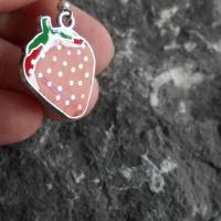 Erdbeeren  Ohrhänger, 925, Obst, emailliert Bild 2