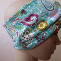Haarband, Stirnband, Bandeau, Knotenband, Turban-Band, für Damen, Paisley Muster auf mintgrün Bild 7