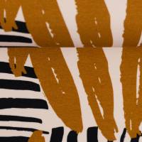 Jersey großes grafisches Muster creme ocker - Johanna Swafing - Stoffe Meterware Bild 3