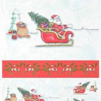 Faserpapier - Reispapier - Decoupage - Motivpapier - Karten basteln - Serviettentechnik - Weihnachtsmann - R0794 390 Bild 1