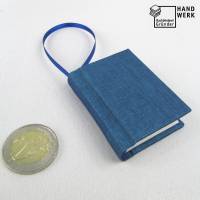 Minibuch Dekoration, polar-blau, Mini-Notizbuch, handgefertigt Bild 1