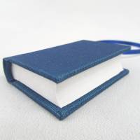 Minibuch Dekoration, polar-blau, Mini-Notizbuch, handgefertigt Bild 3