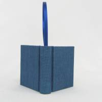Minibuch Dekoration, polar-blau, Mini-Notizbuch, handgefertigt Bild 4