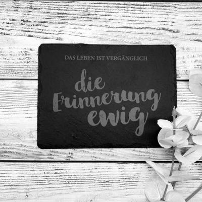 Gedenkplatte für Grab | Steinplatte mit Gravur | Stein für Grabschmuck | Grabdekoration aus Naturstein