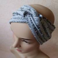 Haarband, Stirnband, Bandeau, Knotenband, Turban-Band, für Damen, mit ausgefallenen Näh-Sprüchen Bild 1
