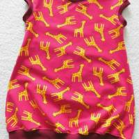 Kleid  Ballonkleid  Mitwachskleid  Giraffen  Pink - Weinrot Bild 1