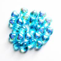50 Glasperlen Herzen 6 x 5 mm mit einseitiger Aura borealis-Beschichtung - Farbauswahl Bild 4