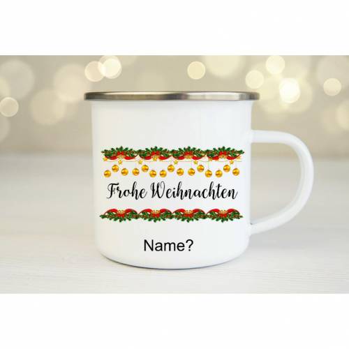 Personalisierte Tasse mit Namen frohe Weihnachten