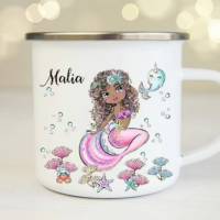 Personalisierte Tasse mit Namen Mädchen Meerjungfrau Bild 2