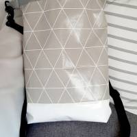 Tasche aus Wachstuch und Filz, zum Rollen, mit abnehmbaren und verstellbaren Gurt, crossbodybag Bild 2