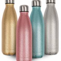 Edelstahl-Thermoflasche 500 ml mit SPARK-Oberfläche in 4 Farben, doppelwandig mit Schraubverschluss Bild 1
