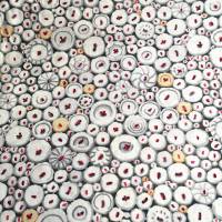 Patchworkstoff Kaffe Fassett Collective "Button Mosaic" weiß mit grau Stoff Quilten reine Baumwolle Patchwork Nä Bild 4
