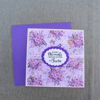 Glückwunschkarte neutral, Karte zum Geburtstag Jubiläum Hochzeit, lila, Besondere Momente Bild 2