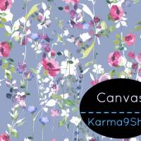 0,5m Canvas Romantic Flowers hellblau Bild 1