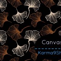 0,5m Canvas Leaves Ginkgo schwarz Bild 1