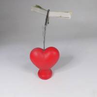 Sonderposten 10 St. Kartenhalter rotes Herz zum basteln oder dekorieren - Bild 1