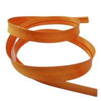 Satin Schrägband, 18mm, Uni-Farben, Kantenband, Meterware, 1meter (orange-braun) Bild 1