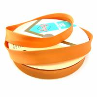 Satin Schrägband, 18mm, Uni-Farben, Kantenband, Meterware, 1meter (orange-braun) Bild 3