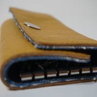Schlüsselmäppchen mit Geldfach aus Jeans und Leder Bild 1