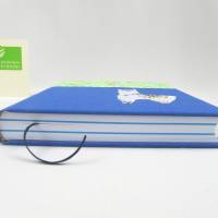 Notizbuch, Lama blau Wimpel, A5, 300 Seiten, Hardcover, handgefertigt Bild 3