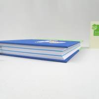 Notizbuch, Lama blau Wimpel, A5, 300 Seiten, Hardcover, handgefertigt Bild 4