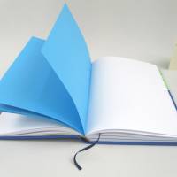 Notizbuch, Lama blau Wimpel, A5, 300 Seiten, Hardcover, handgefertigt Bild 5