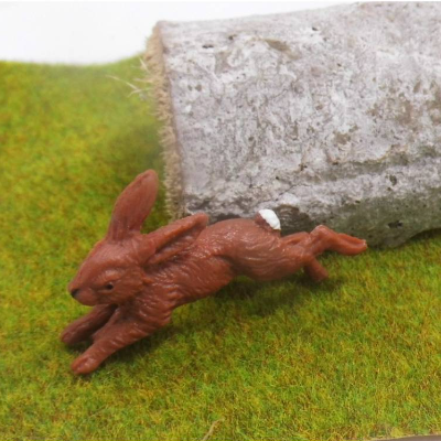Miniatur Wildkaninchen Hase zur Dekoration oder zum Basteln - Puppenhaus Krippenbau oder Jagdszenen