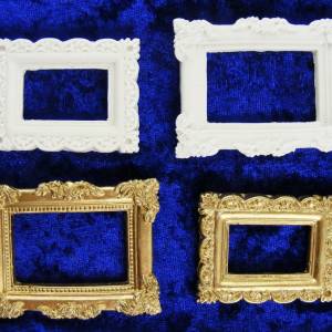 Miniaturen Puppenhaus Bilderrahmen gold, silber oder weiß - Auswahl Bild 1