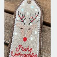 'Frohe Weihnachten' Geschenkanhänger aus Leinen und Jute für deine Weihnachtsgaben Bild 1