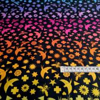 Patchworkstoff von Alison Glass "Birds & Bees" in schwarz mit Regenbogenfarben für Patchwork, nähen, Quilten Bild 2