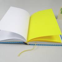 Notizbuch, Quietsche-Entchen Punkte blau, A5, 300 Seiten, handgefertigt, Hardcover Bild 5