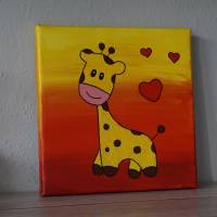 Acrylbild Motiv Giraffe 20cm x 20cm / Kinderzimmer / Deko / amigoll9  Handarbeit 550 Bild 1