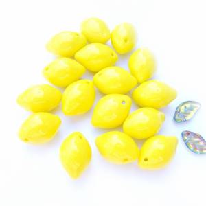 Glasperlen Zitronen / Limetten 14 x 10 mm Bild 1