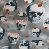 Jersey  Baumwoll - Jersey  Skulls Totenkopf mit Krone  Oeko-Tex Standard 100(1m/15,-€) Bild 3
