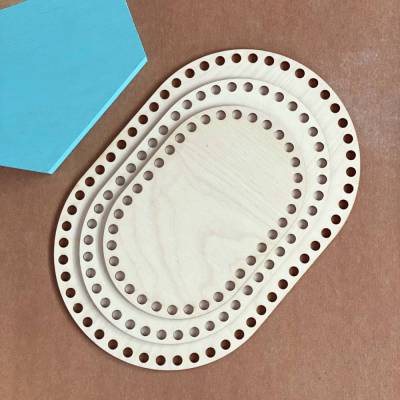 Ovale Häkelböden aus Birkensperrholz (15-30 cm) – Ideal für Häkelkörbe und DIY-Projekte