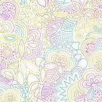 Patchworkstoff von Alison Glass "Rainbow Stitched"" in weiß mit bunt für Patchwork, nähen, Quilten aus Baumw Bild 1