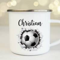 Personalisierte Tasse mit Namen Junge Fußball Bild 1