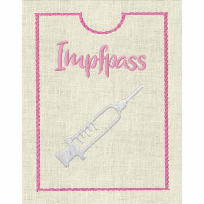 Stickdatei Impfpass In the Hoop  Spritze  625/2 Maschinenstickerei