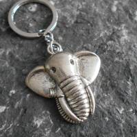 Elefant  versilbert  Schlüsselanhänger , Glücksbringer Bild 1