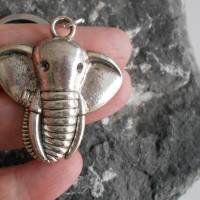 Elefant  versilbert  Schlüsselanhänger , Glücksbringer Bild 2