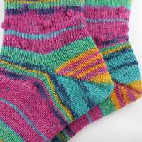 Socken mit Noppen Größe 38/39, handgestrickt, Stricksocken bunt, Unikat Bild 6