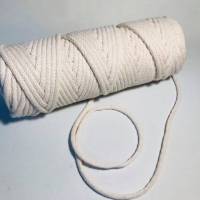 Baumwoll Kordel rund weiß 5mm Bild 1
