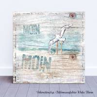 MOIN MOIN Maritimes Bild auf Holz Leinwand Print Wanddeko Landhausstil Vintage Shabby Chic handmade online kaufen Bild 1