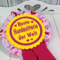 Herzensschleifchen # Schleife Auszeichnung Pokal Hundesitter Dogwalker Geschenk Geschenkidee Familie Dankeschön Bild 2